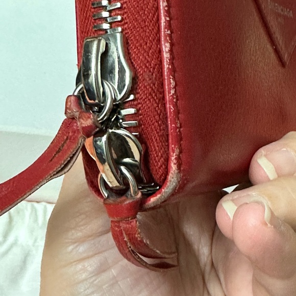 Balenciaga Red Long Zipped Wallet Soft Leather - Picture 7 of 16